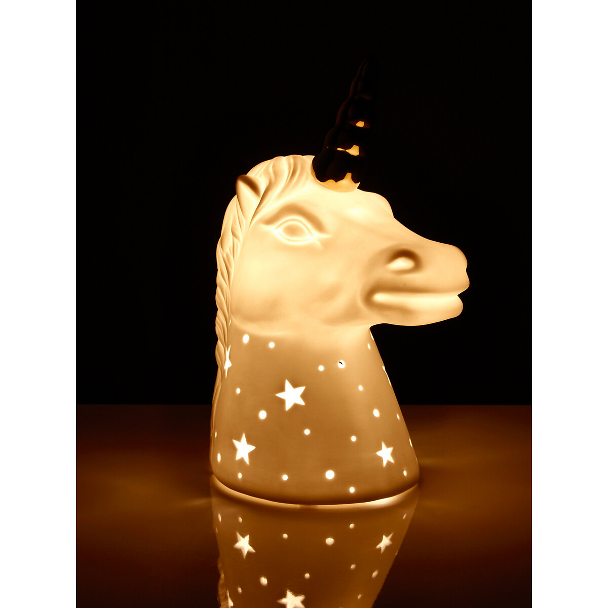 Kids White and Gold Ceramic Unicorn Night Light white, SO'HOME
