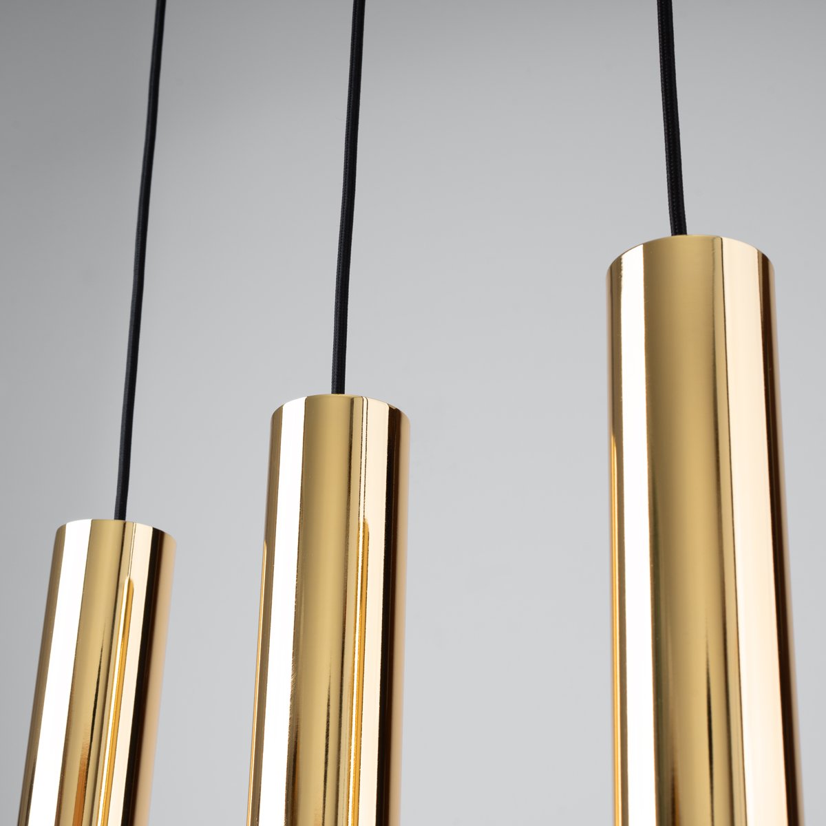 Suspension Acier Éclat Doré GU10 3 Lagos jaune, EDEN