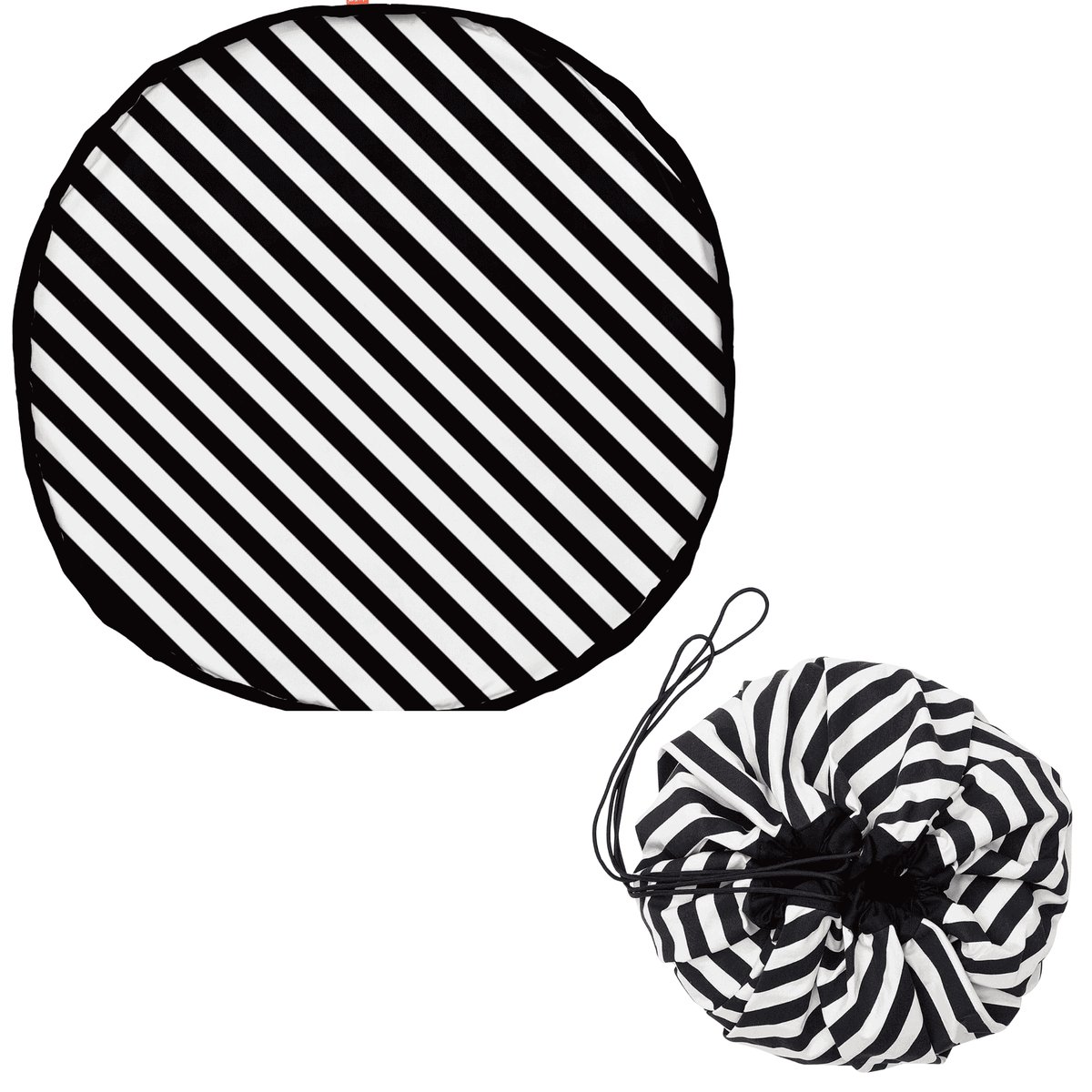 tapis de jeu & sac à jouets - stripes black black, PLAY&GO