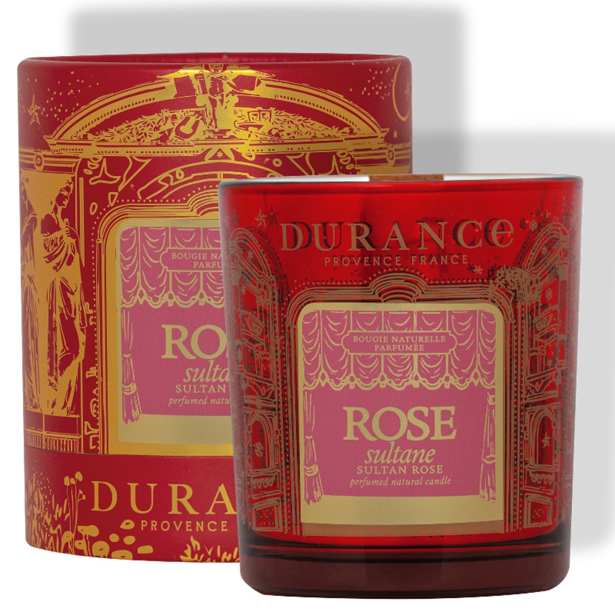 Bougie Mèche en Bois Rose Sultane couleur unique, DURANCE