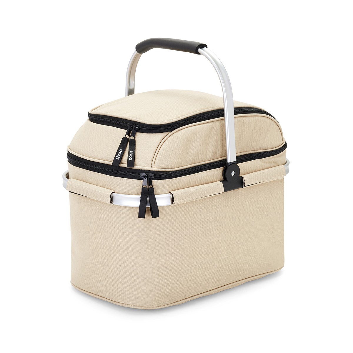 Panier pique-nique 4 personnes beige, LIVOO