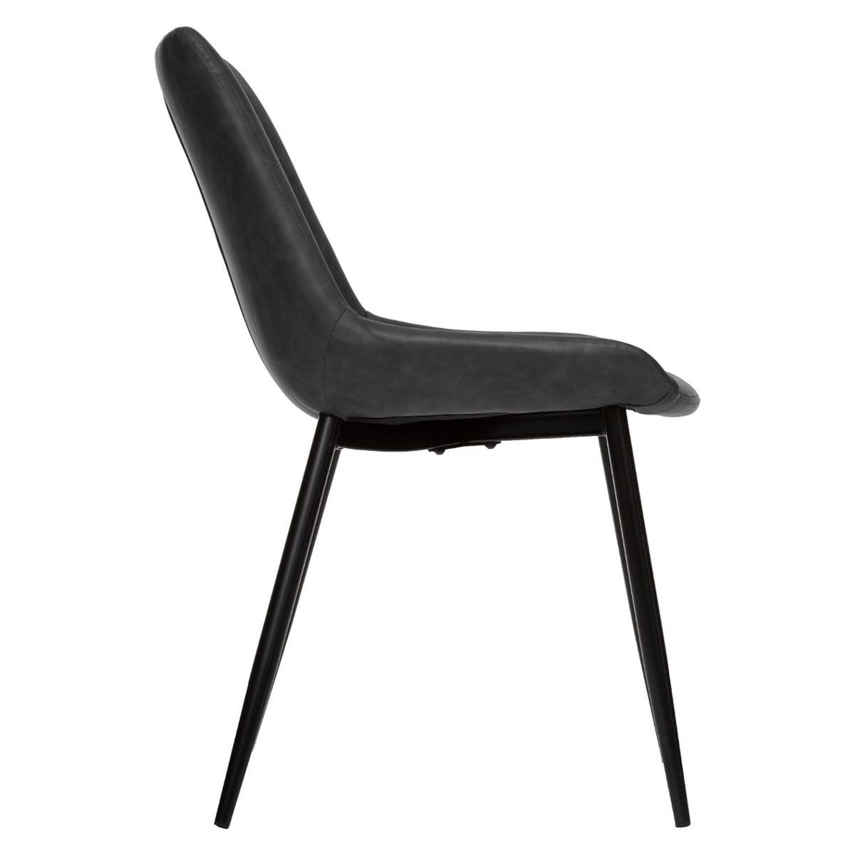 Chaise vintage effet cuir OLWEN gris, ATMOSPHERA