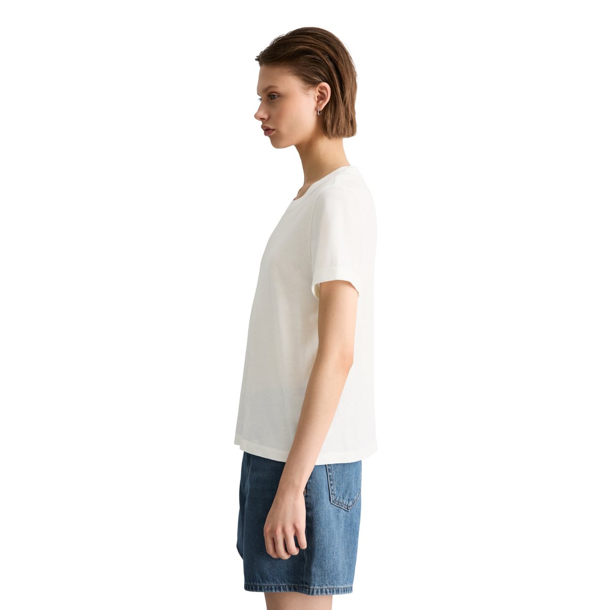 T-shirt relaxed en coton organique blanc, MARC O’POLO DENIM