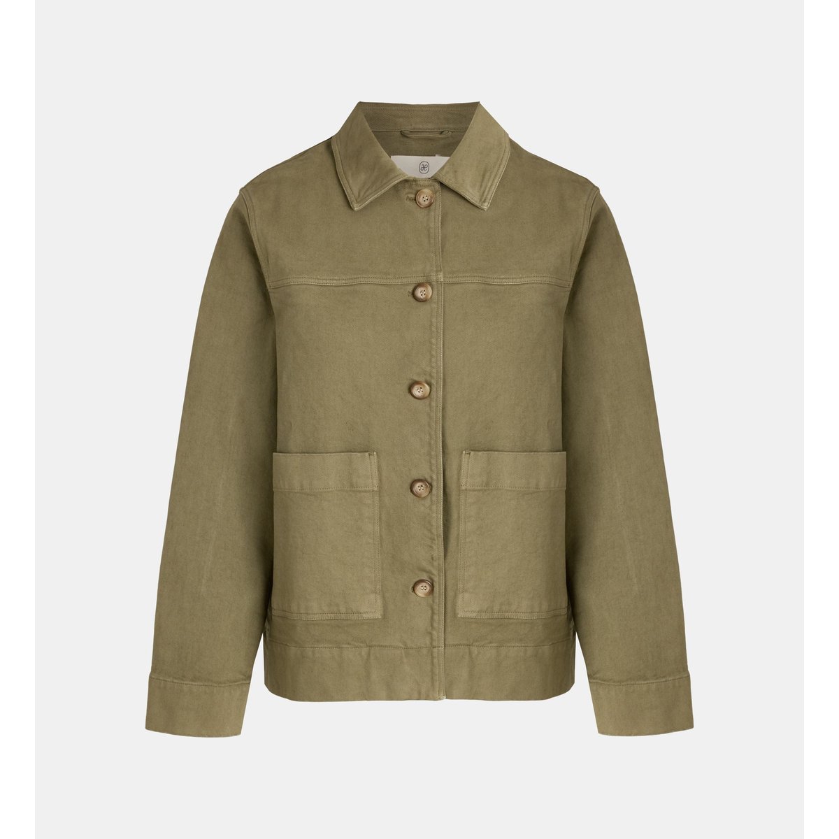 Veste lison droite en coton bio kaki, JODHPUR