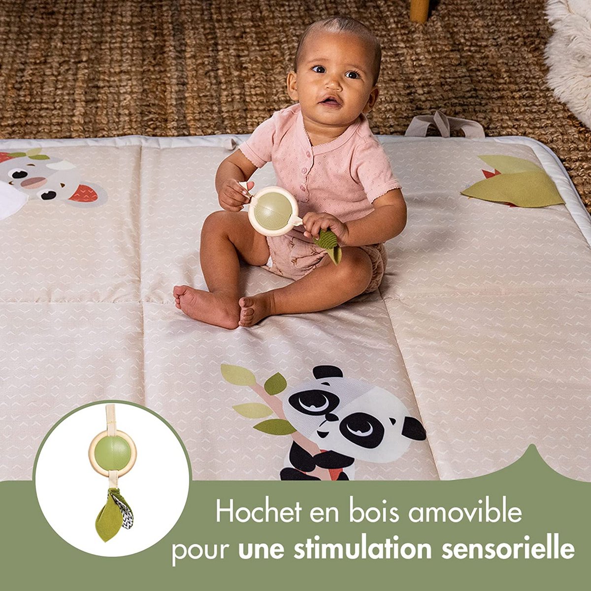 Tapis d'Eveil bébé géant Tiny Love, Dès la naissance, Collection Boho Chic, 150 x 100 cm couleur unique, TINY LOVE