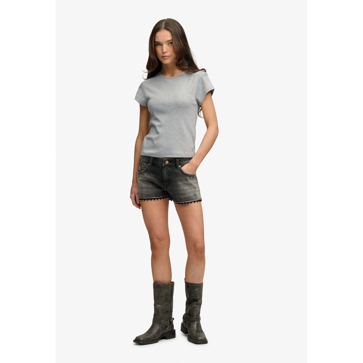 T-shirt Athletic Essential Coupe Ajustée gris chiné, SUPERDRY