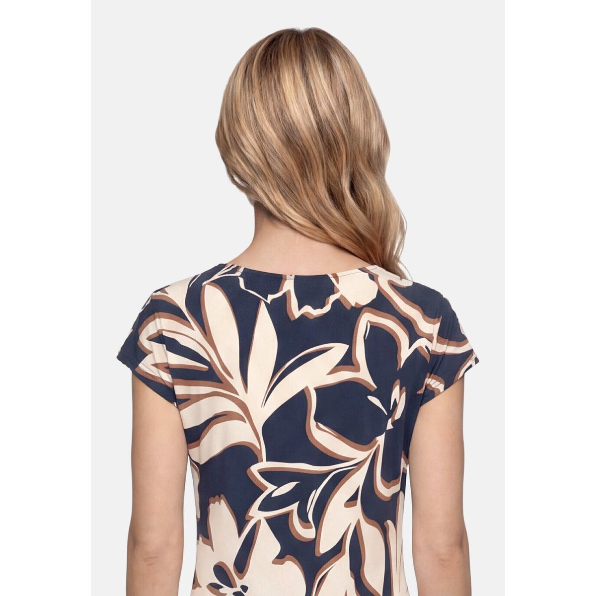 Robe longueur midi à fronce dark blue/brown, BETTY BARCLAY