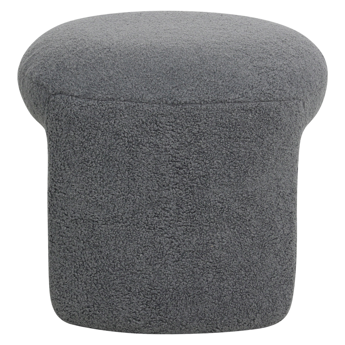 Pouf tissu effet laine bouclette gris bleu, ZAGO