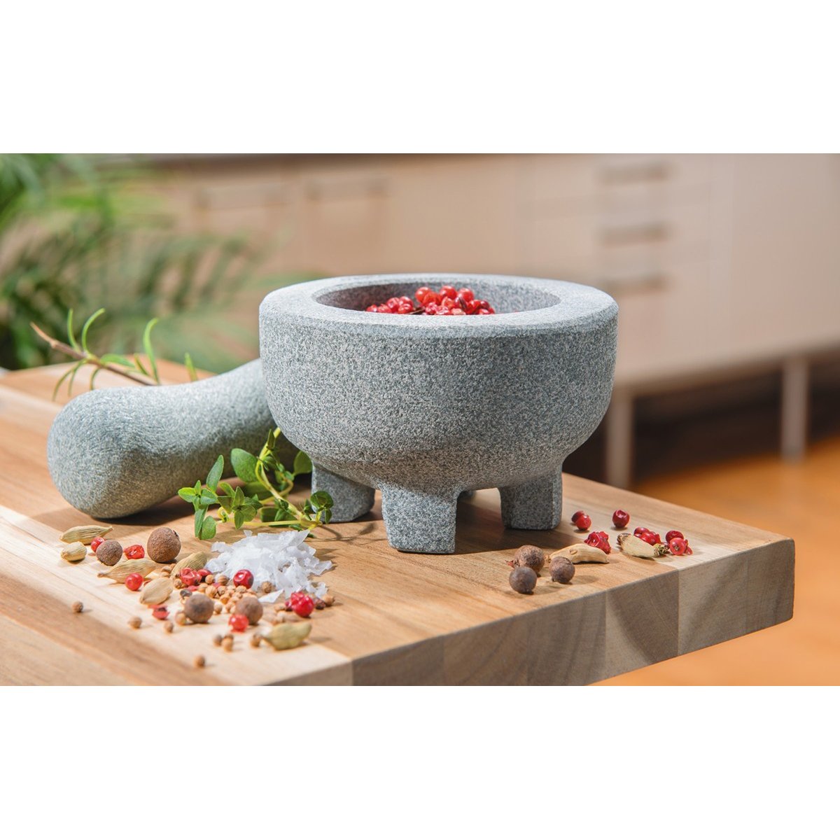 Mortier en granit 10 cm CHRUNCHY gris, GEFU