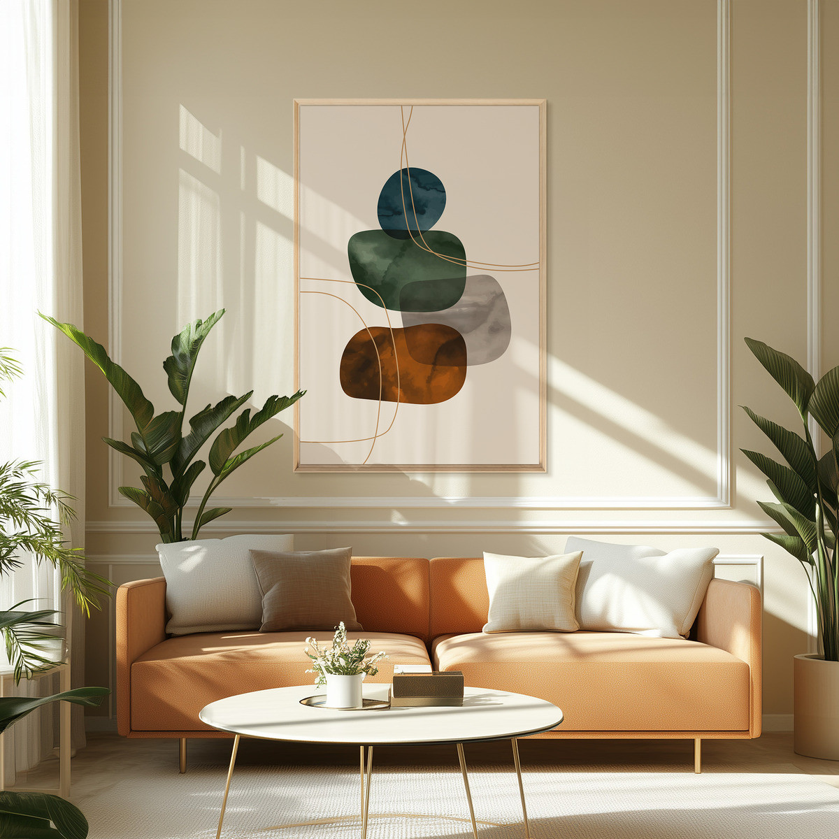 Tableau Mural Encadré Formes Organiques Suspendues ABSTRAIT tableaux encadrés, CEANOTHE