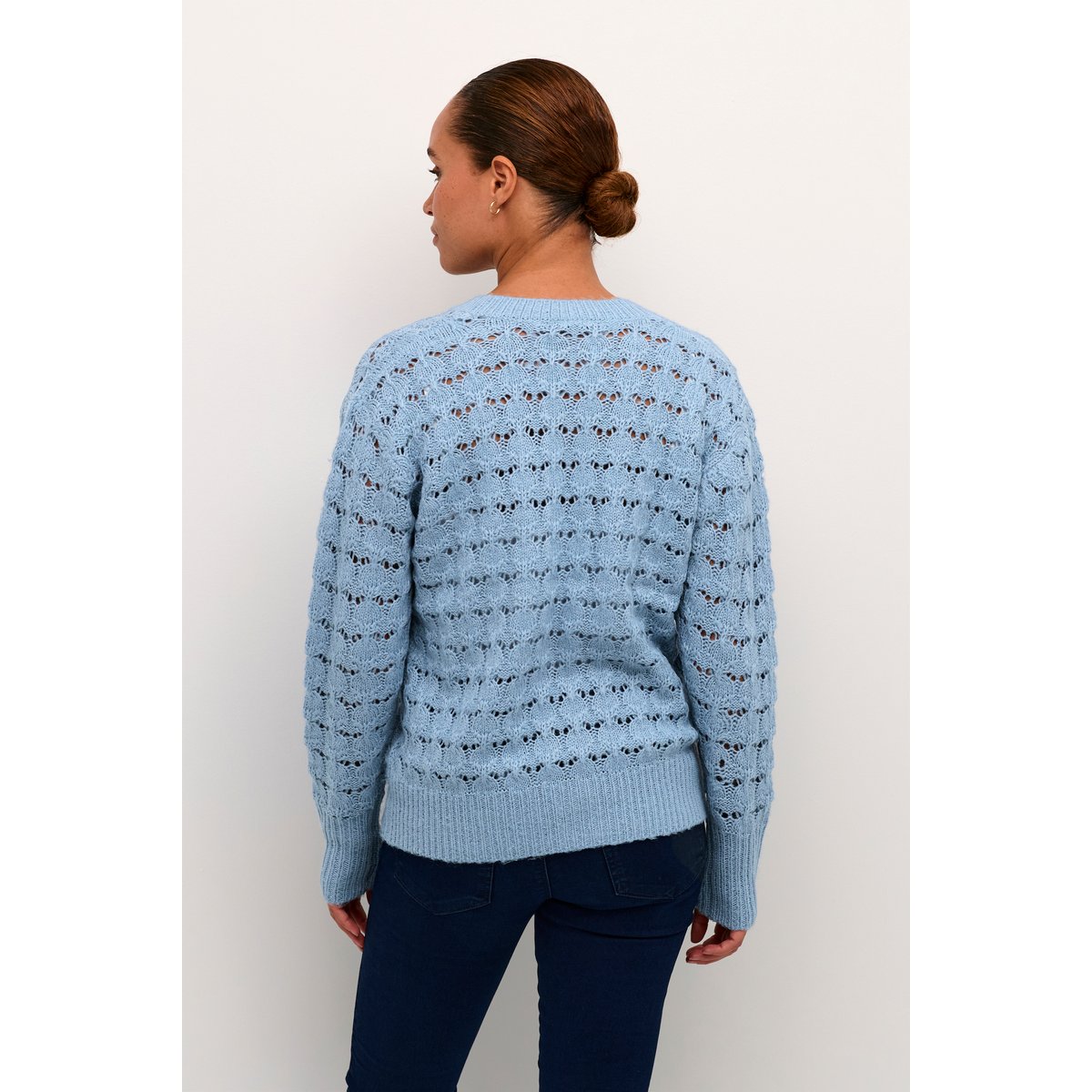 Knitted cardigan bleu faded denim, KAFFE