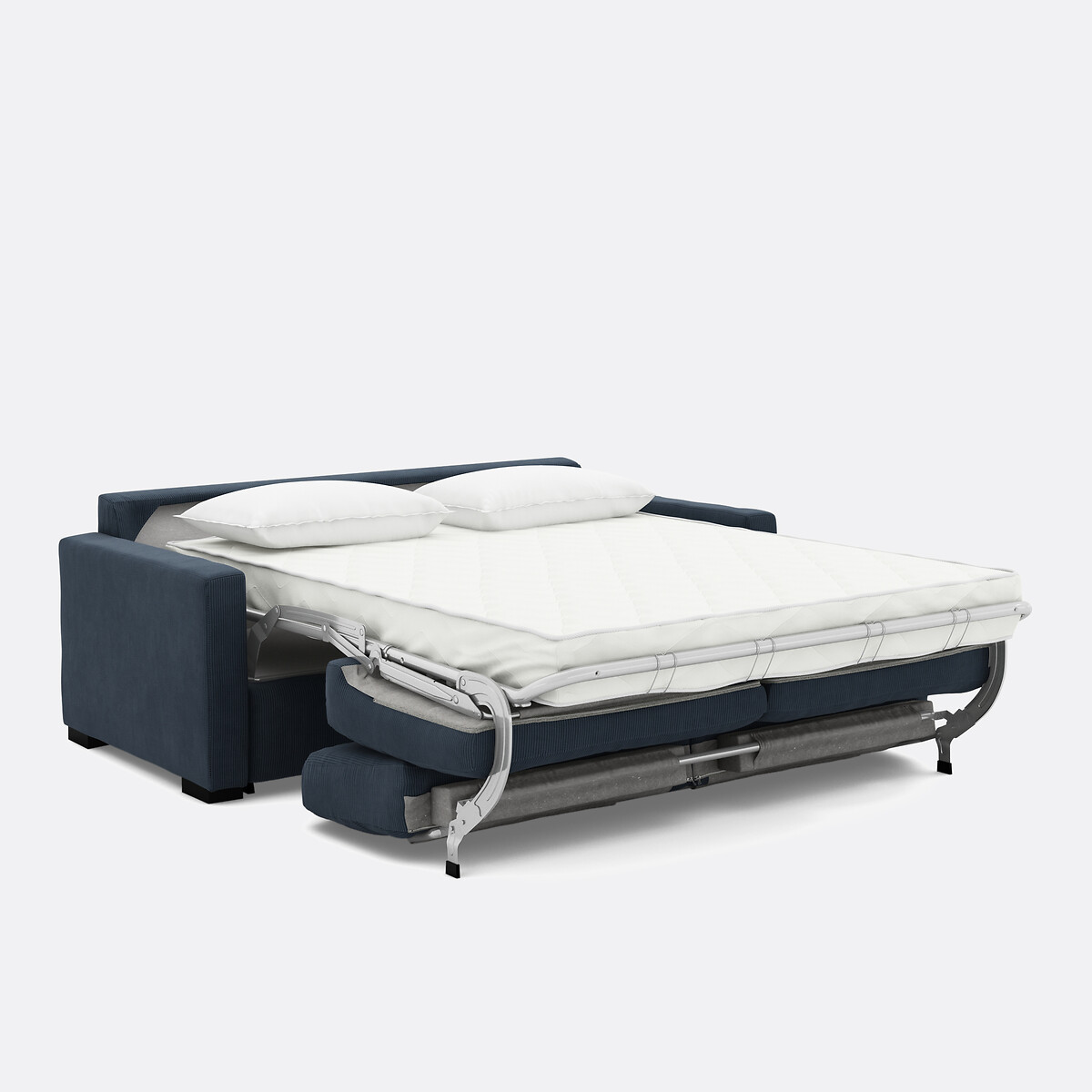 Divano convertibile, 2, 3 o 4 posti, mousse Premium HR, in velluto a coste fine, TIMOR blu notte, LA REDOUTE INTERIEURS