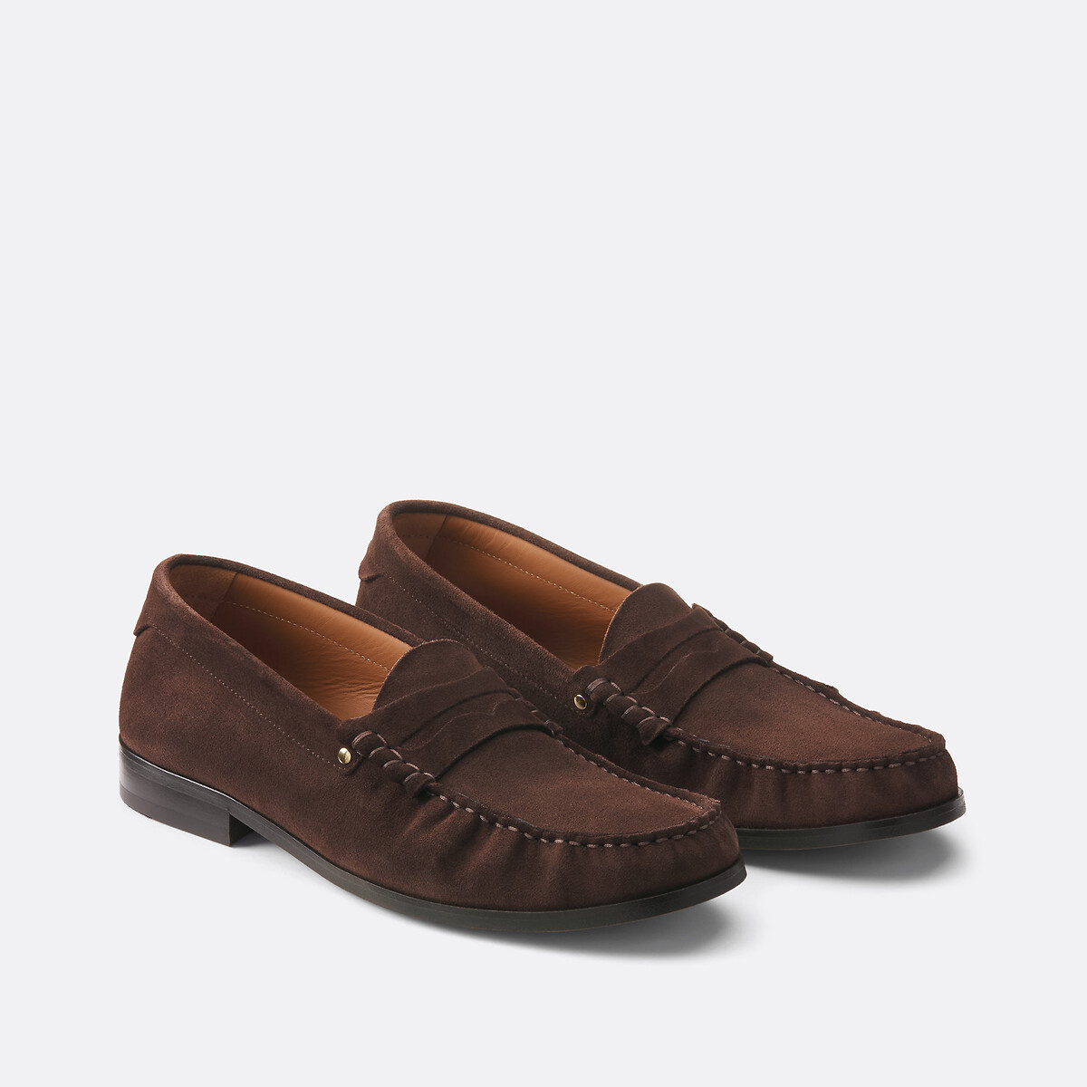 Mocassins en cuir suède n°182 marron, RIVECOUR