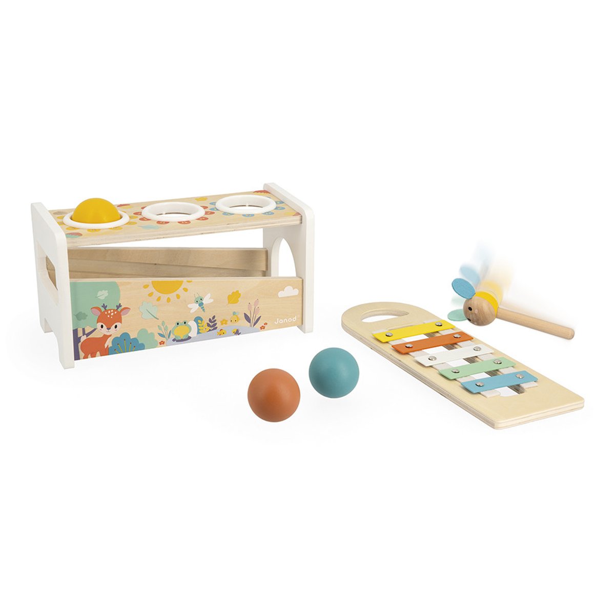 Jouet musical tap tap xylo pure multicolore, JANOD