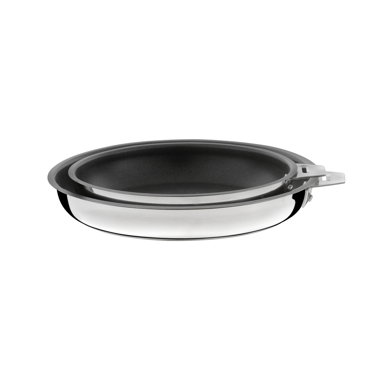 Lot 6 pièces - 3 casseroles, 2 poêles revêtement céramique et 1 poignée noire - MALICE inox, CUISINOX