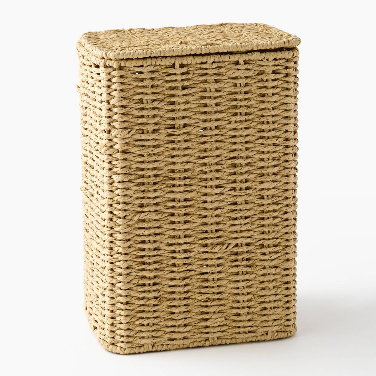 Poubelle avec couvercle, 18x20x30cm, en papier naturel, MONOPRIX