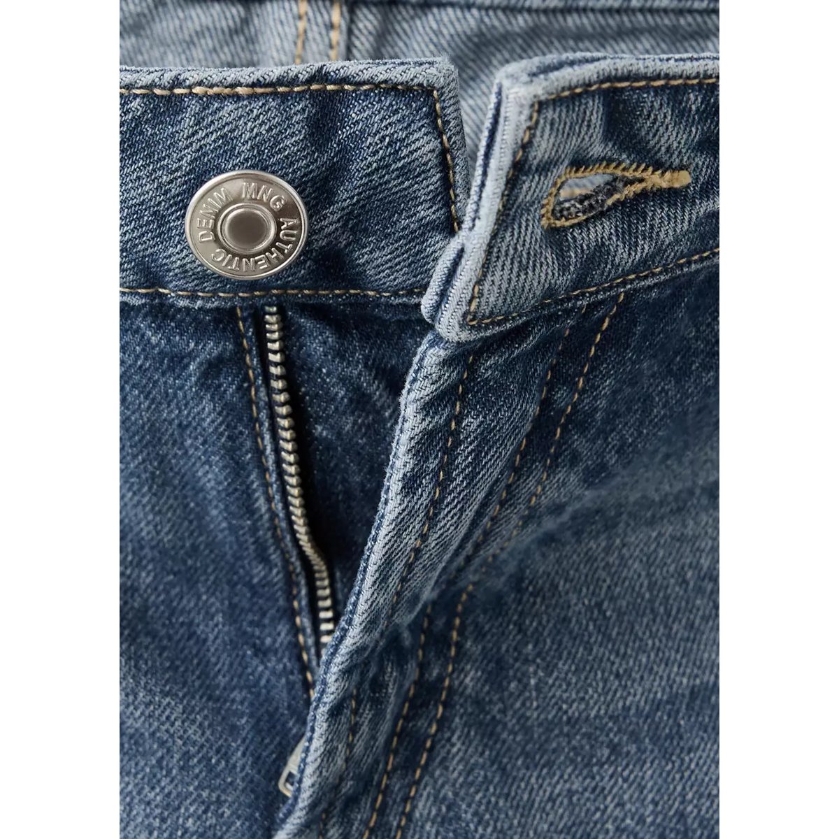 Jean droit low waist bleu moyen, MANGO TEEN