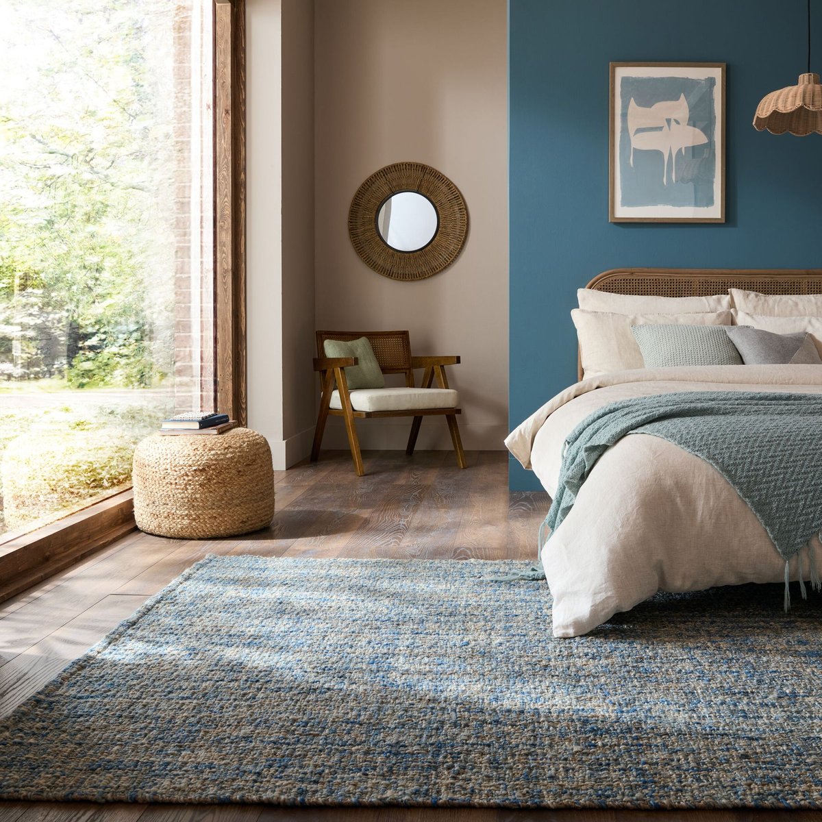 Tapis en laine HEATHER bleu, FLAIR RUGS