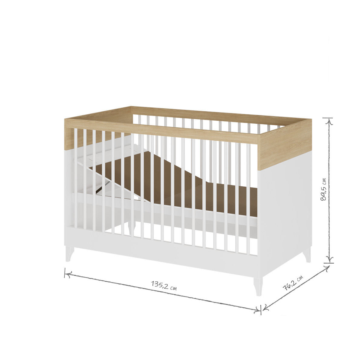 Mini Chambre bébé DIXIE blanc et bois, AKITEN RETAIL