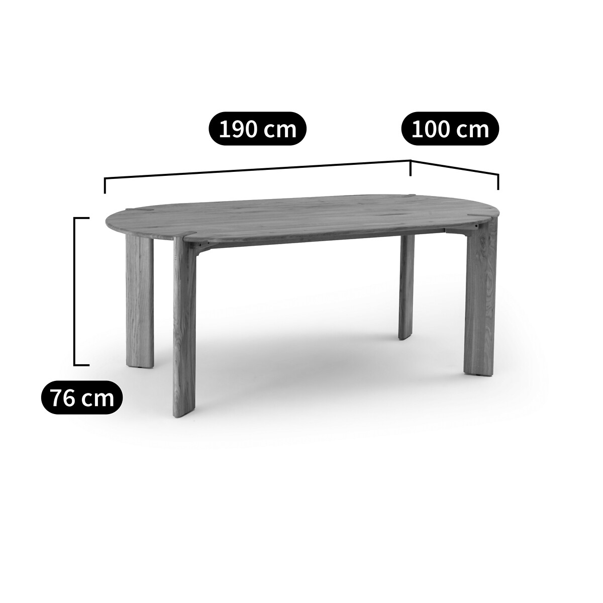 Table à manger, en chêne massif, 6 à 8 couverts, ELMO chêne, LA REDOUTE INTERIEURS