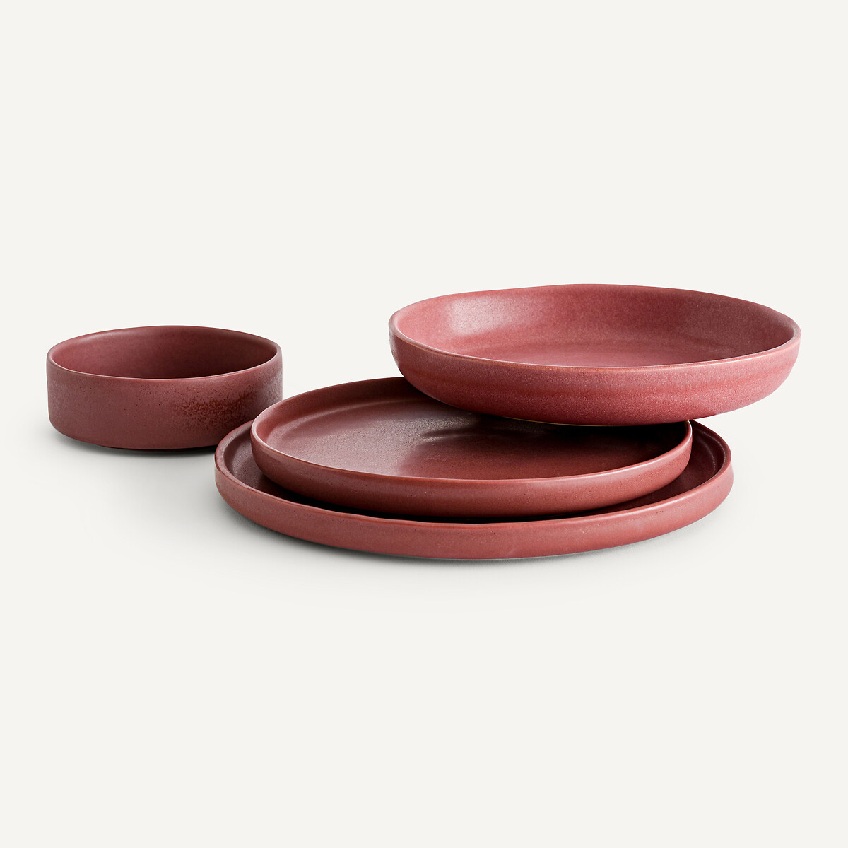 Lot de 4 petits bols en grès, Gandra rose grenat, AM.PM
