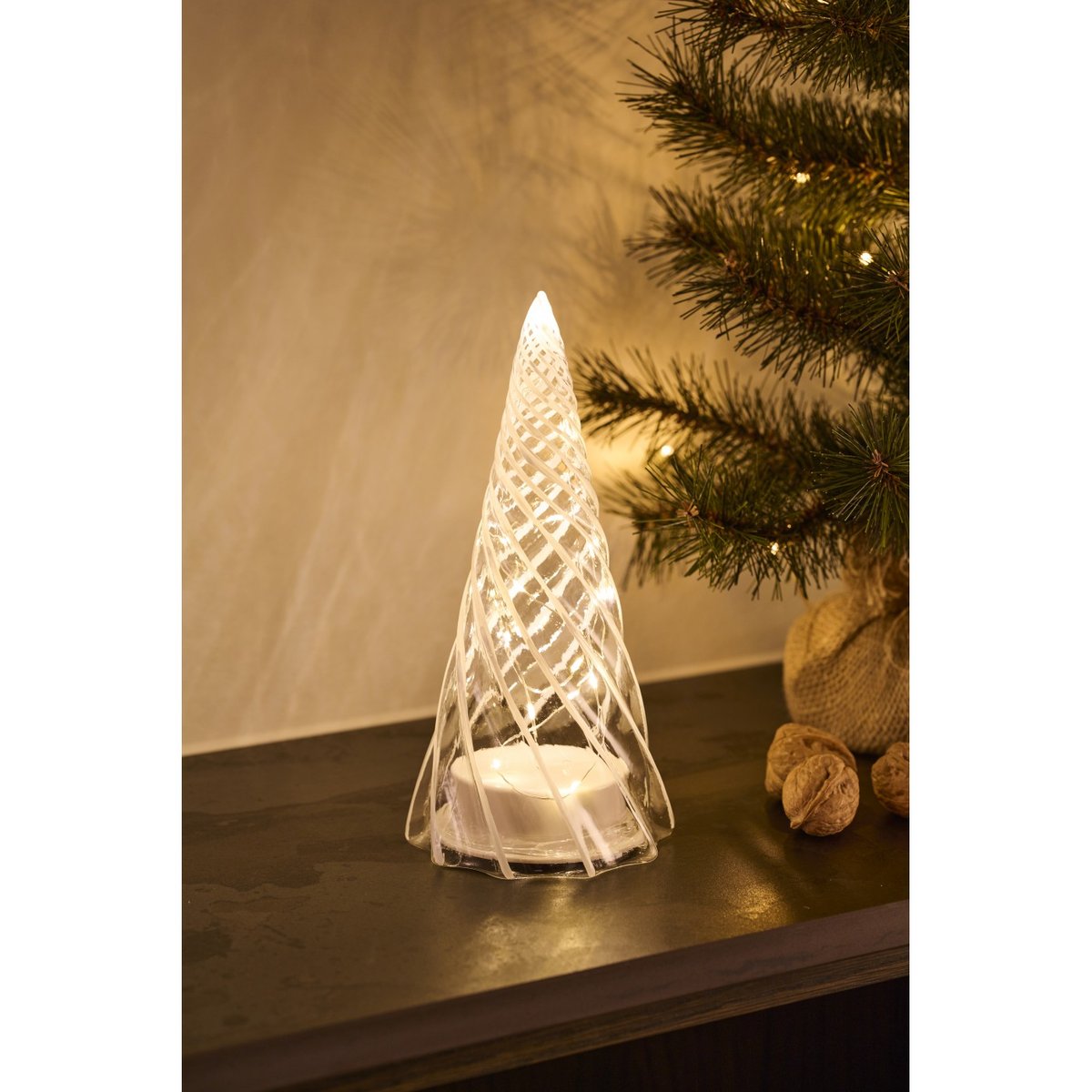 Sapin LED Vilma 23cm blanc, SIRIUS
