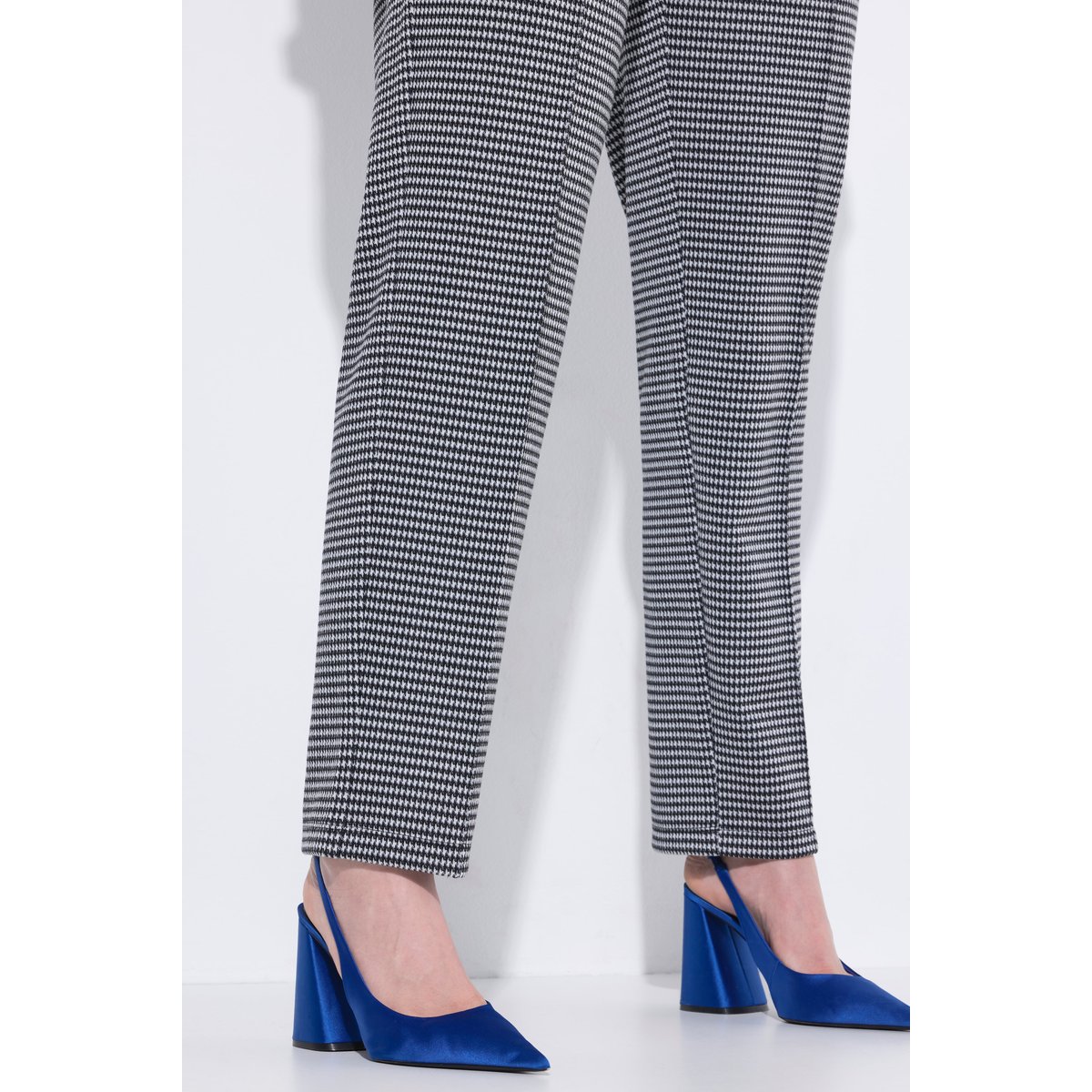 Pantalon jacquard à taille élastique noir, ULLA POPKEN