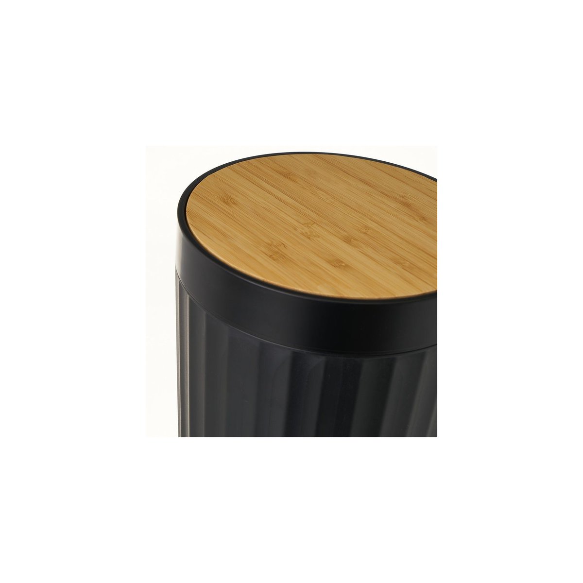 Poubelle de salle de bain en plastique noir et bambou - 5L noir, WADIGA