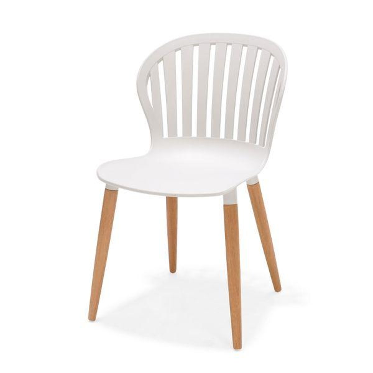 Chaise repas outdoor plastique recyclé blanc, ZAGO