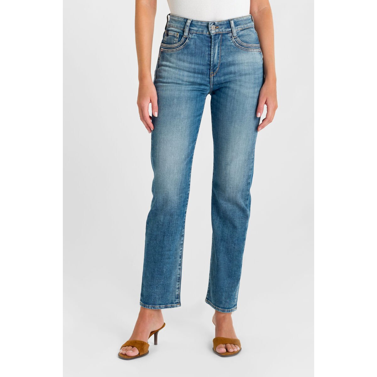 Jeans droite , longueur 34 blue, LE TEMPS DES CERISES