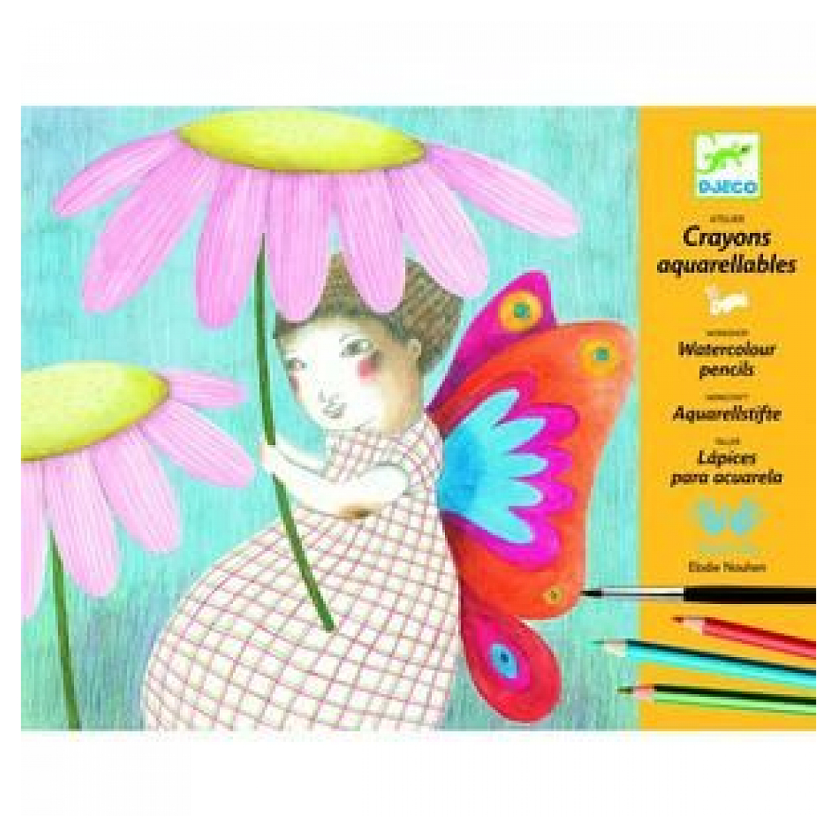 Atelier Crayons aquarellables jaune, DJECO