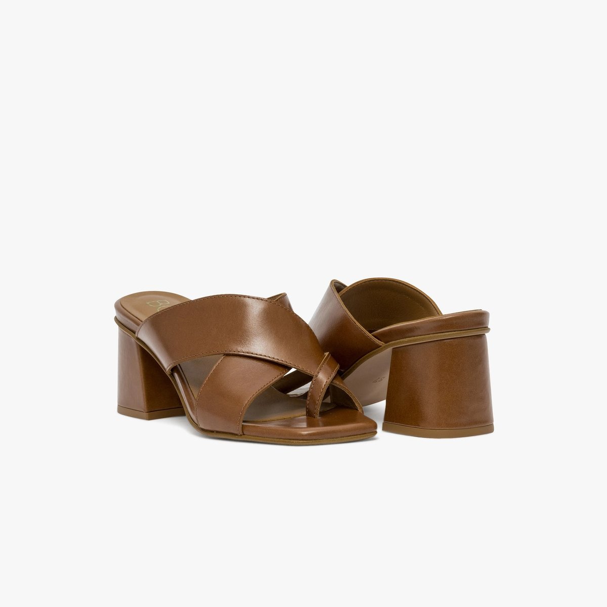Sandale À Talon en cuir VERA camel, BOCAGE