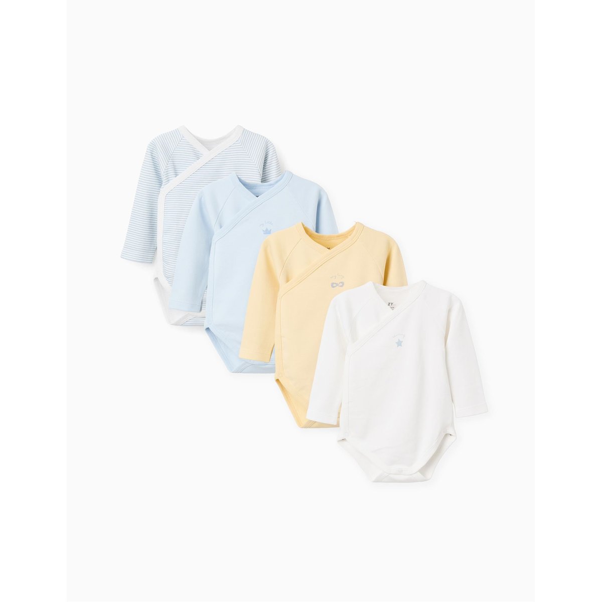 3 bodies en coton croisés rayés/imprimés multicolore, ZIPPY