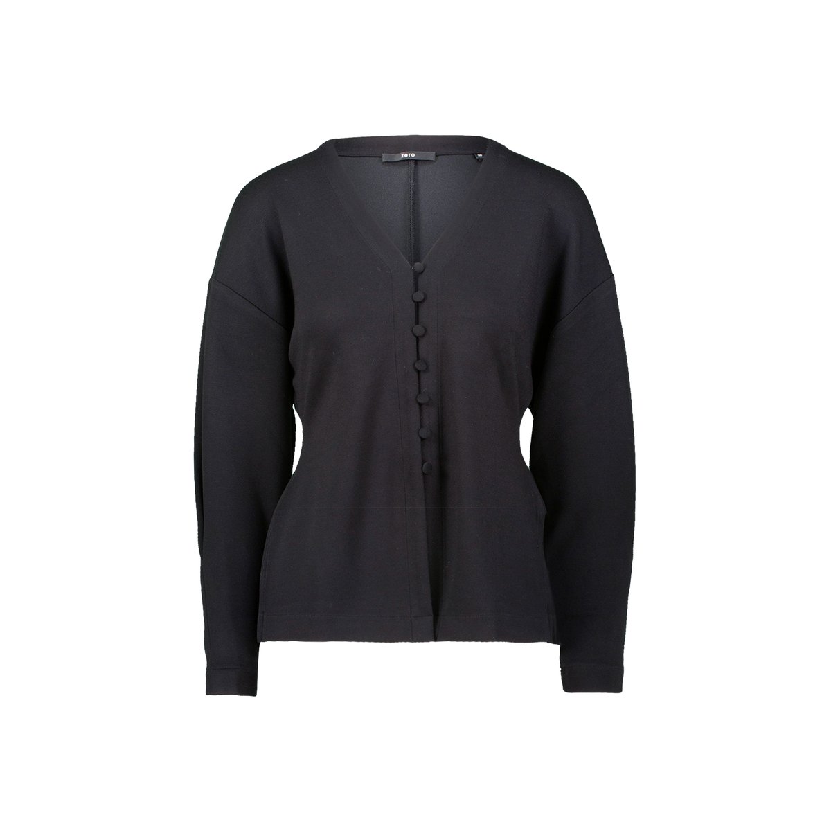Sweat-shirt à patte de boutonnage black beauty, ZERO