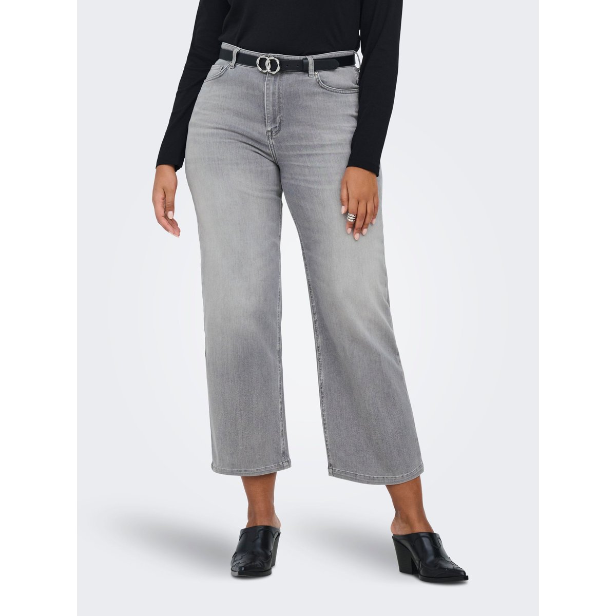 Jean À Jambe Large light grey denim, ONLY CARMAKOMA