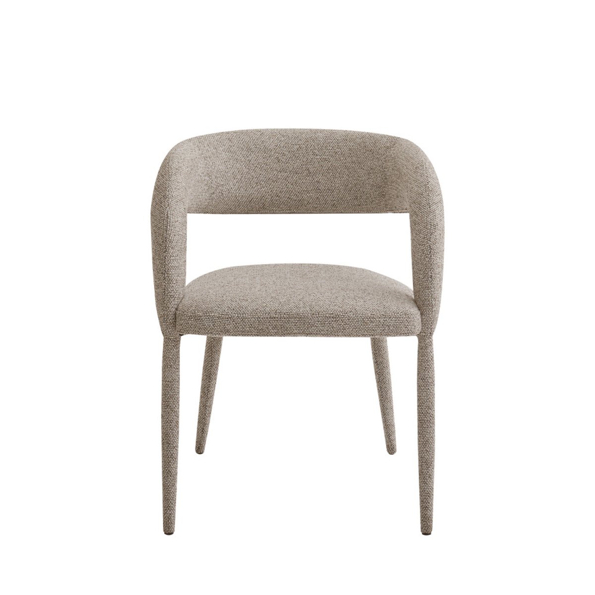 Lot de 2 fauteuils de table en tissu- ROMY marron chiné, DRAWER
