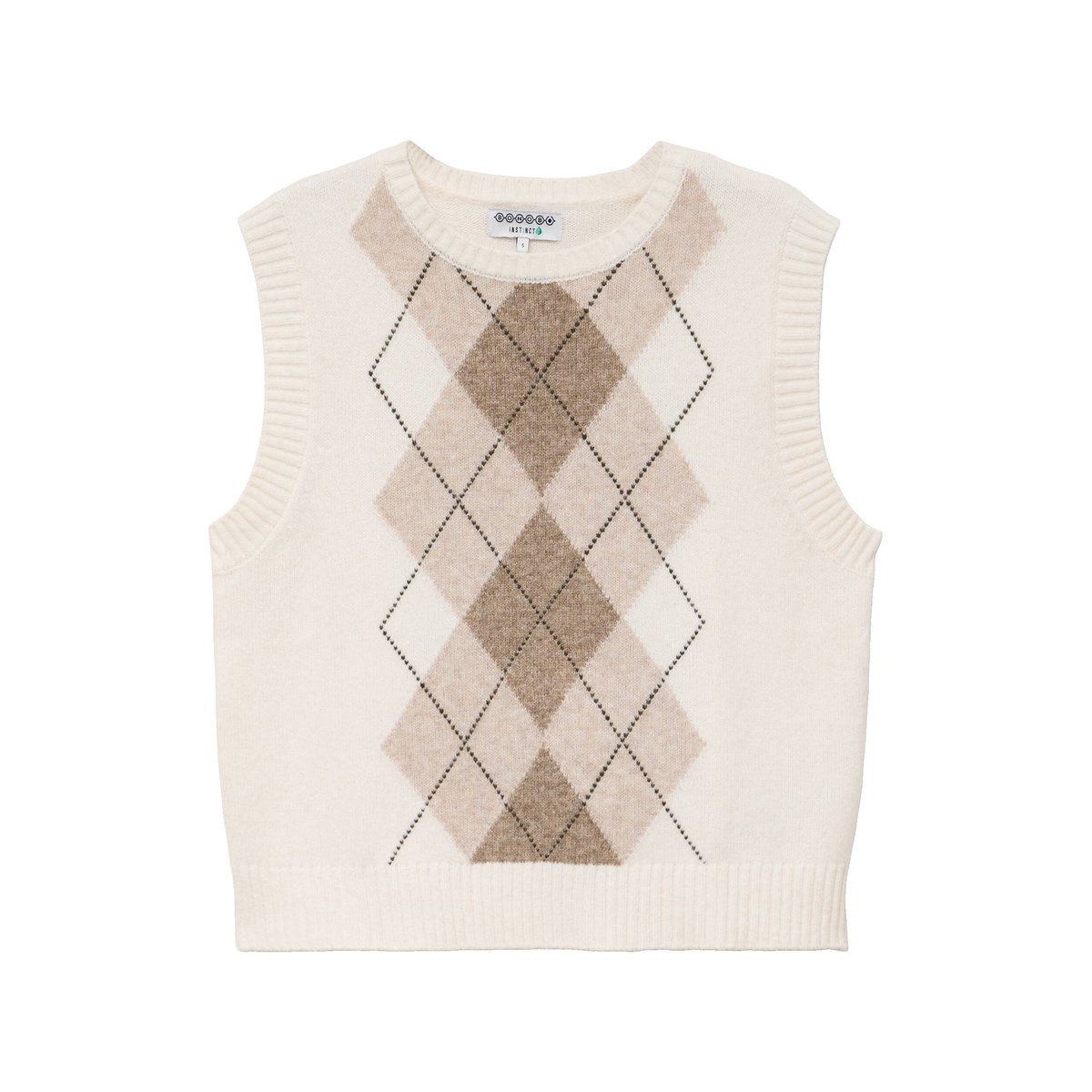 Pull sans manches col rond ecru, BONOBO