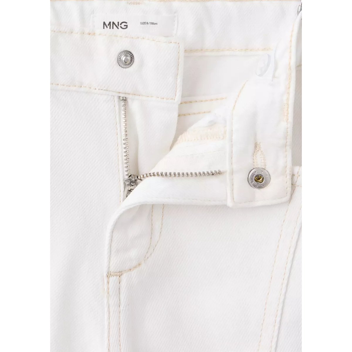 Jean style jupe-culotte clouté blanc cassé, MANGO KIDS