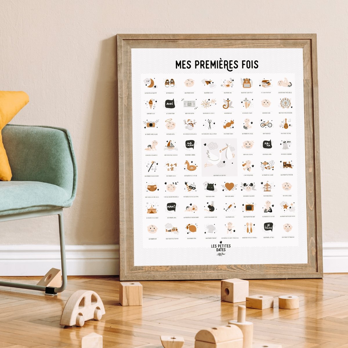 Affiche Mes Premières Fois beige, ocre, noir, LES PETITES DATES