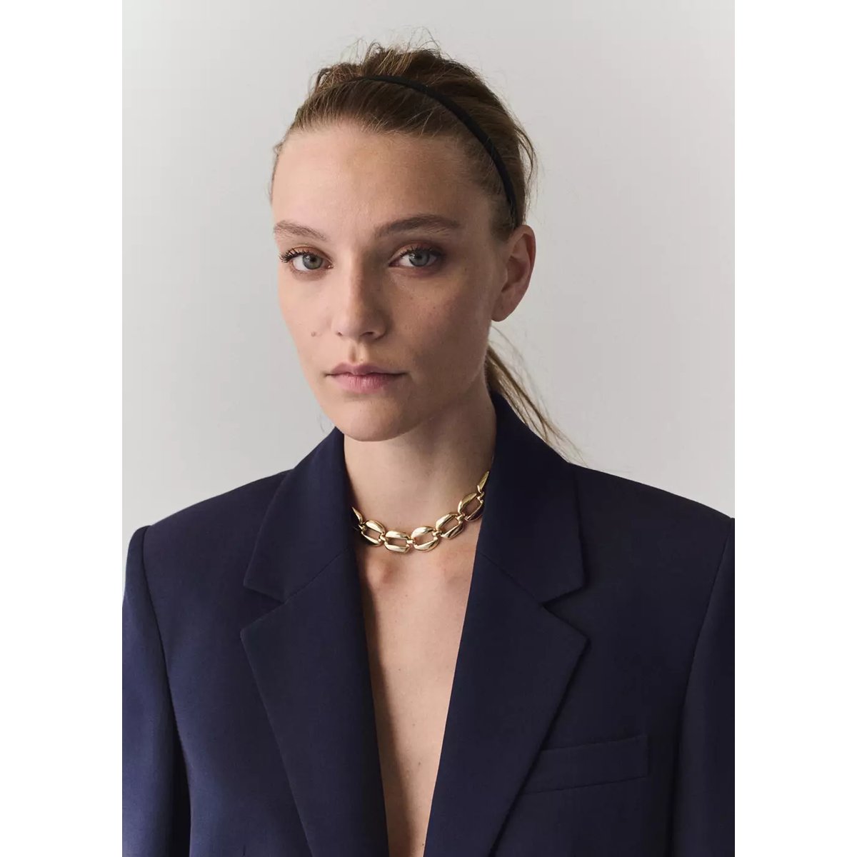 Blazer droit avec poches à rabat violet, MANGO