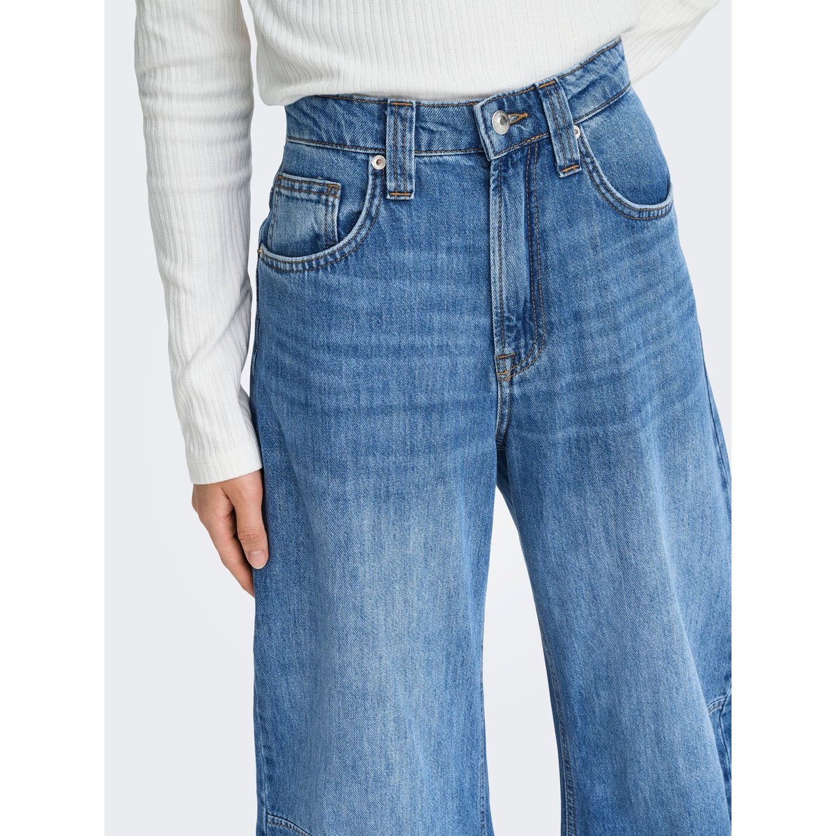 Jean À Coupe Ample medium blue denim, ONLY