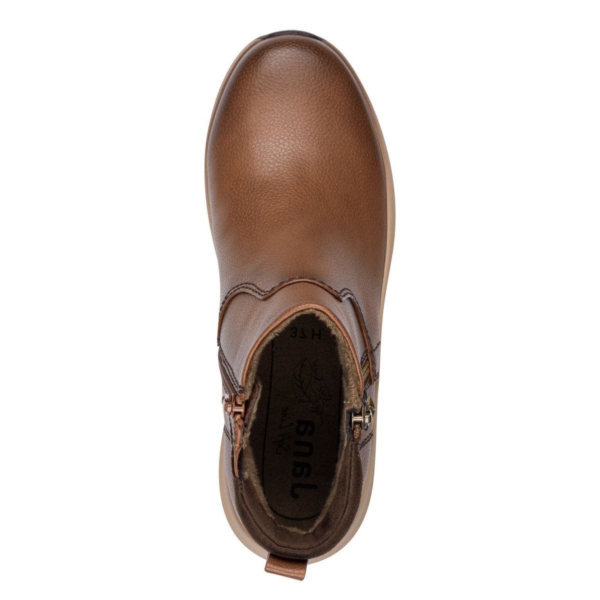 Bottine zippée marron cognac, JANA