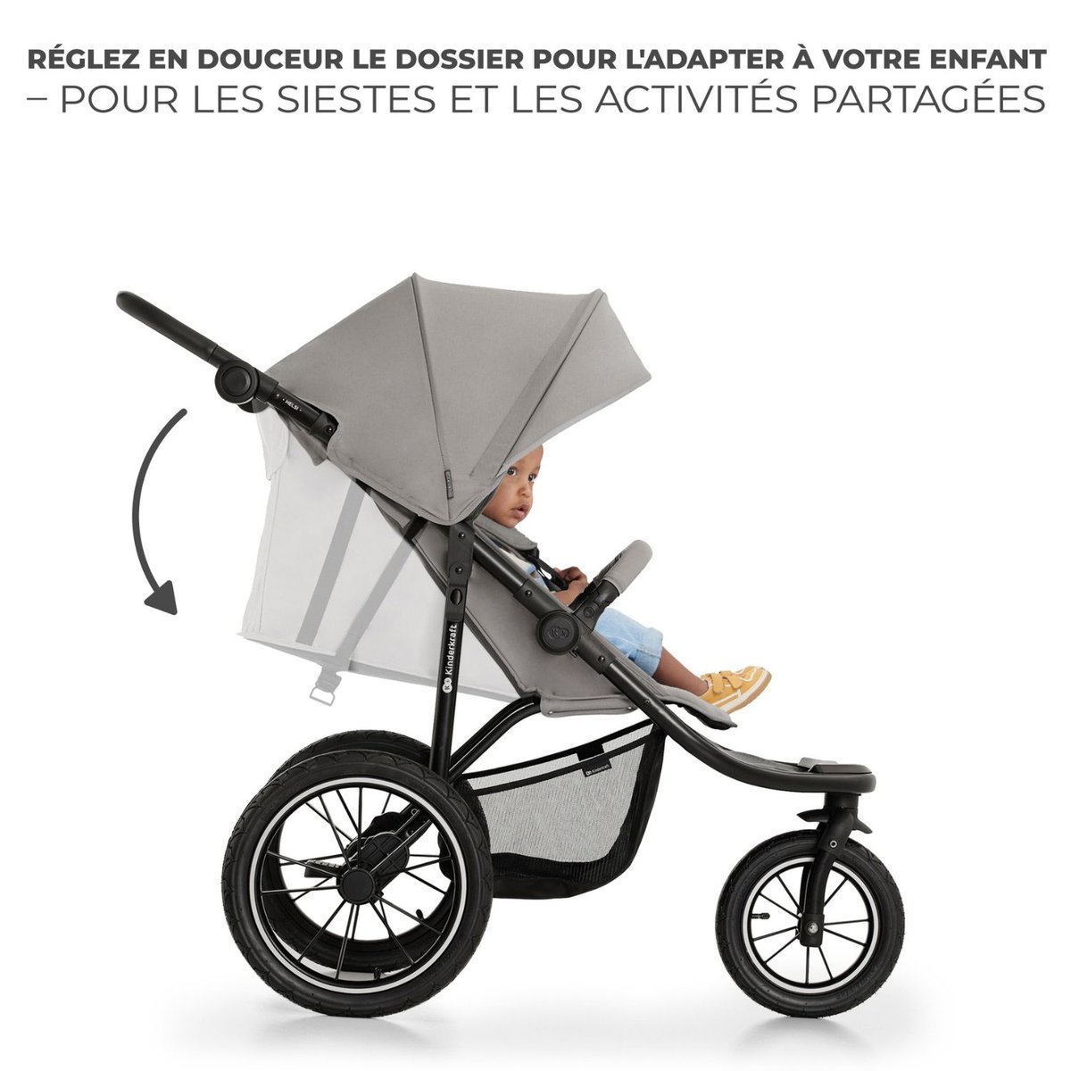 Poussette tout-terrain Helsi 2 gris, noir, KINDERKRAFT