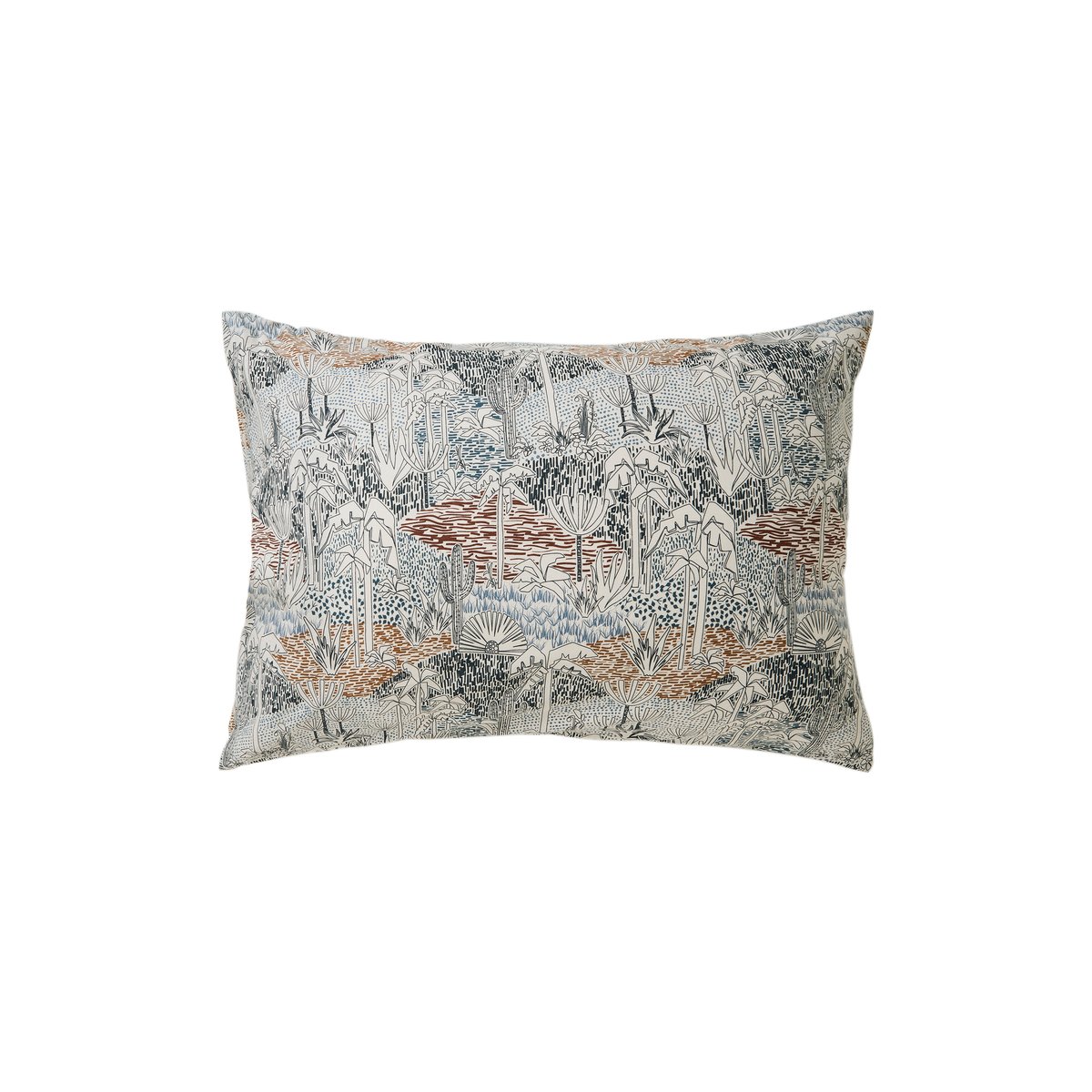 Taie d'oreiller rectangulaire coton bio JURASSIC imprimé, CARRE BLANC