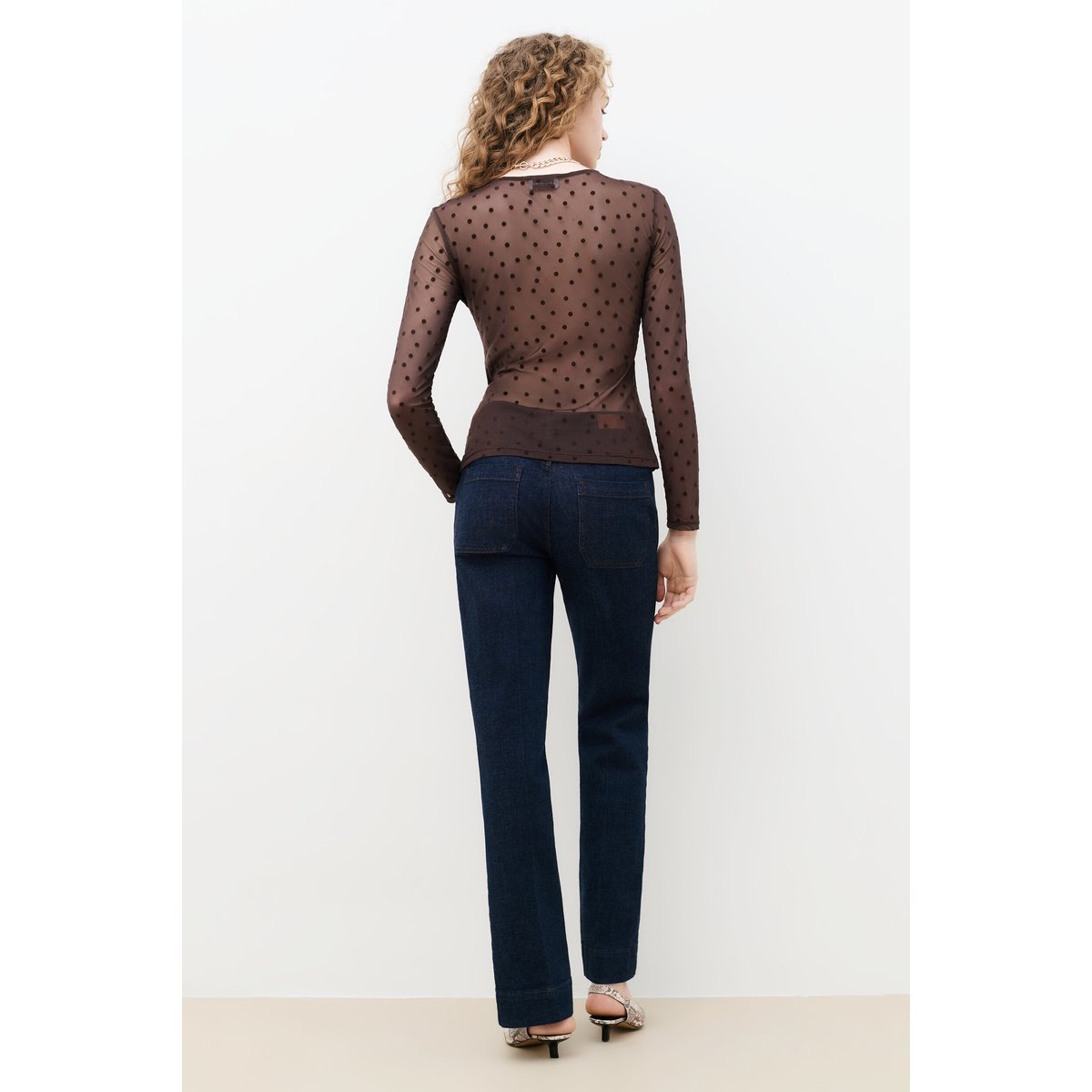 T-shirt ajusté col rond TCECILE marron foncé, CAROLL