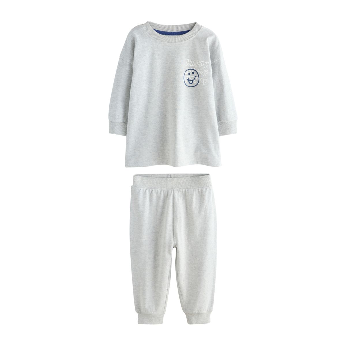 Pyjama décontracté, lot de 3 slogan bleu/gris, NEXT