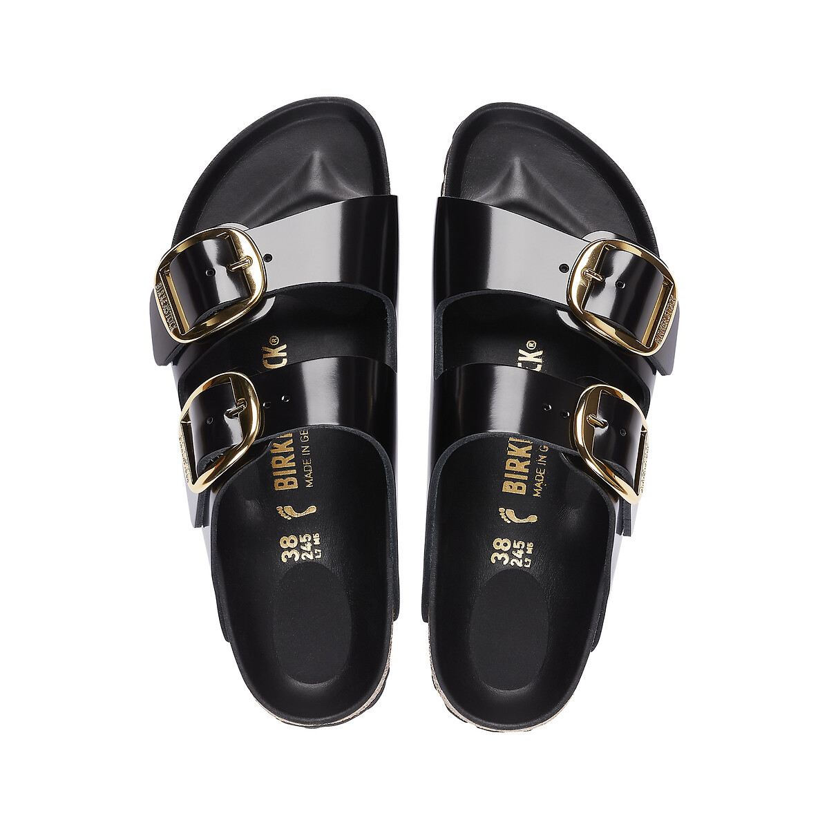 Sabot con fibbia grande ARIZONA BIG BUCKLE nero verniciato, BIRKENSTOCK