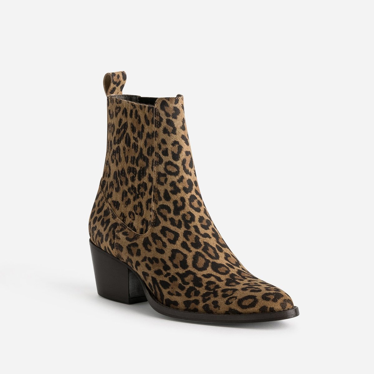 Boots À Talon en cuir SALVINOU leopard, TEXTO