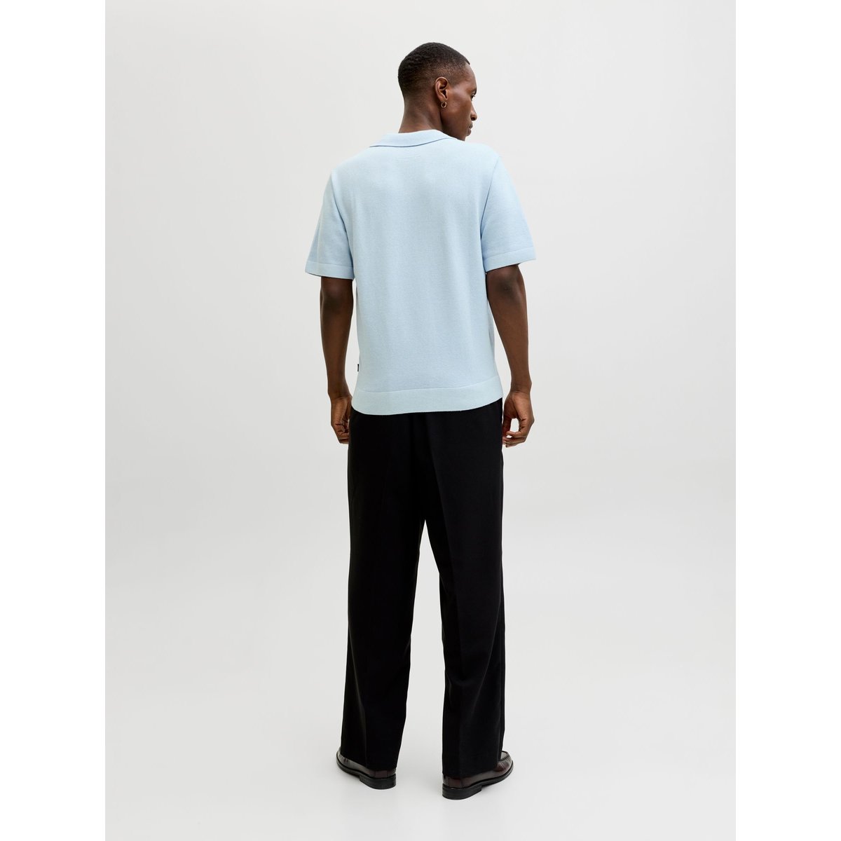 Polo Tricoté chambray blue, JACK & JONES