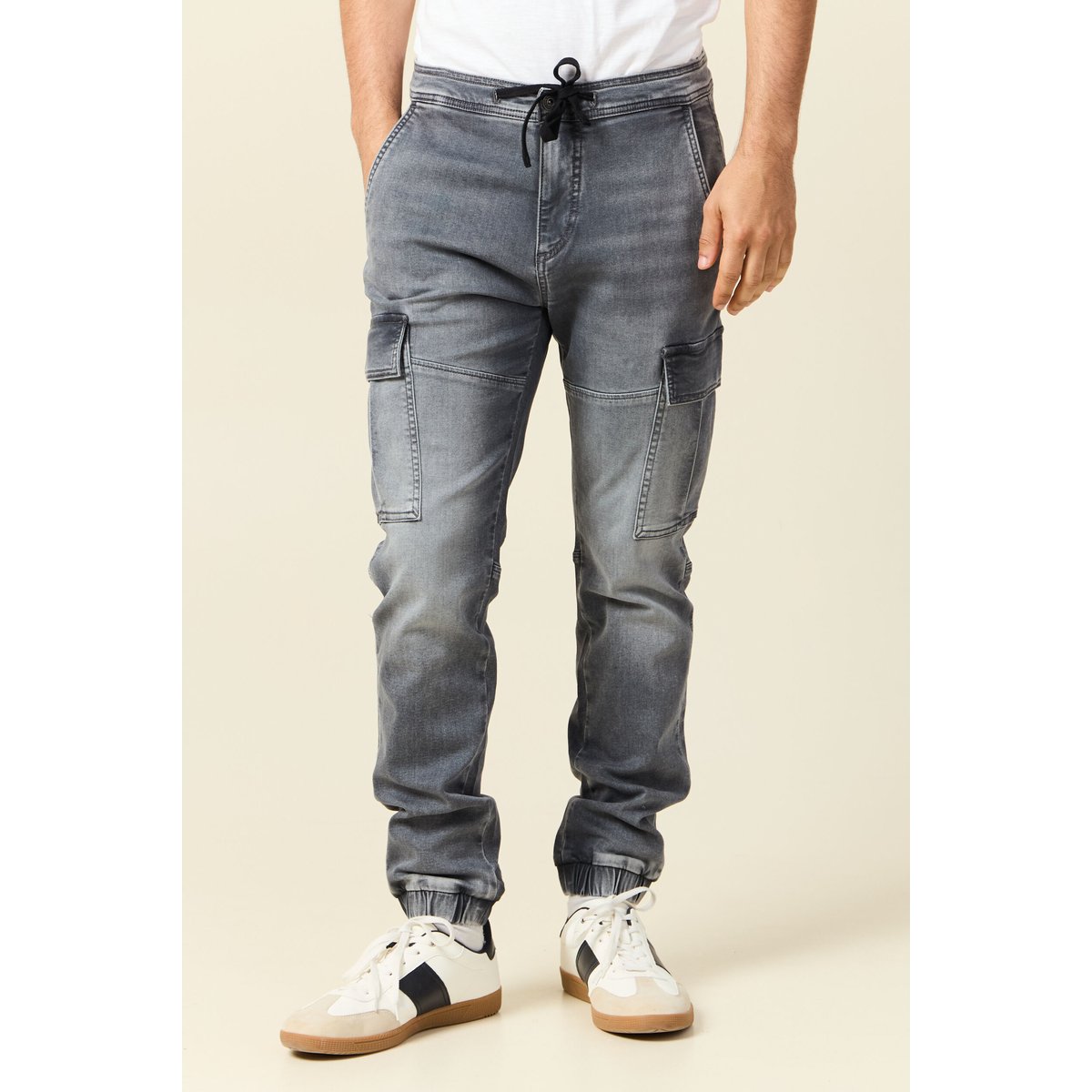 Jeans jogger battle denim gris, BONOBO